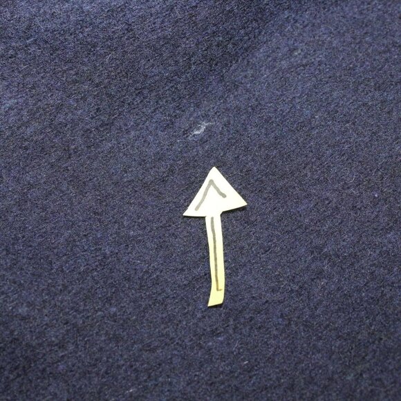 Vintage 80s JOFELD Medium Leather Trim Collar Navy Blue Wool Blend Coat USA - Picture 11 of 12